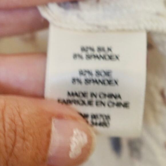 Rebecca‎ Taylor Flutter Sleeve Adelaide Floral Silk Top White Womens Size 14 - Picture 5 of 6